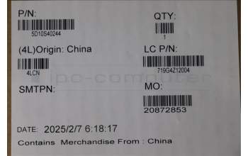 Lenovo 5D10S40244 Lenovo LCD Module, 14\", 4K, Touch, Glare, Anti-smudge, OLED, 400nit, 100%DCI-P3, Luna Grey