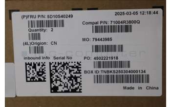 Lenovo 5D10S40249 DISPLAY HUD C 83JX SDC WU NT LG FCC