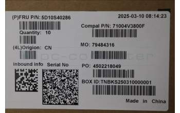 Lenovo 5D10S40286 DISPLAY HUD C 83KG 14SDC NT TT FCC