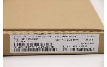 Lenovo 5D50U84451 Keyboard External,USB,Hebrew,Black,Non_Backlight