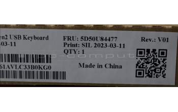 Lenovo 5D50U84477 Keyboard External,USB,Estonia,Black