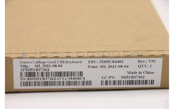 Lenovo 5D50U84482 Keyboard External,USB,USA English,White,Non_Backlight