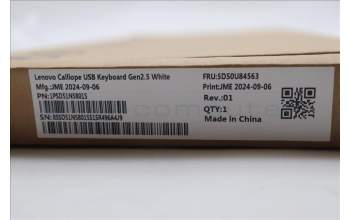 Lenovo 5D50U84563 Keyboard External,USB,Czech/Slovakian,White