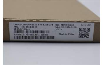 Lenovo 5D50U84568 Keyboard External,USB,Arabic,Black