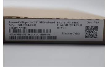 Lenovo 5D50U84580 Keyboard External,USB,German,Black