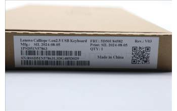 Lenovo 5D50U84582 Keyboard External,USB,USA English,Black