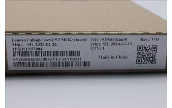 Lenovo 5D50U84605 Keyboard External,USB,UK English,Black