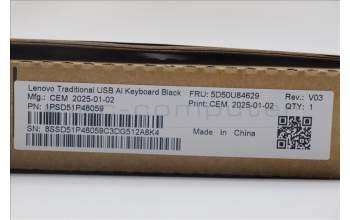 Lenovo 5D50U84629 AI Keyboard External,USB,Canada French,Black