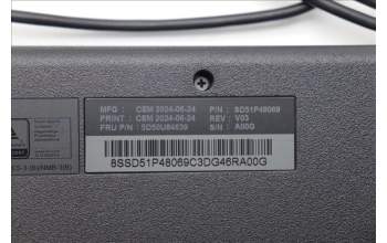 Lenovo 5D50U84639 AI Keyboard External,USB,Korean,Black