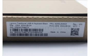 Lenovo 5D50U84643 AI Keyboard External,USB,Portuguese,Black