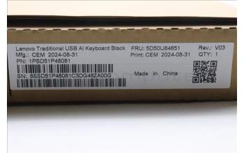 Lenovo 5D50U84651 AI Keyboard External,USB,Thai,Black