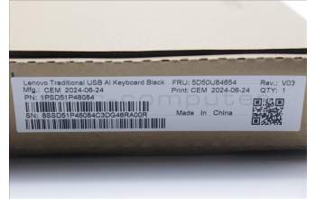 Lenovo 5D50U84654 AI Keyboard External,USB,UK English,Black