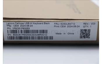 Lenovo 5D50U84710 AI Keyboard External,USB,USA English,Black