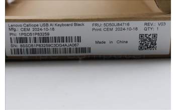 Lenovo 5D50U84716 AI Keyboard External,USB,Bulgarian,Black