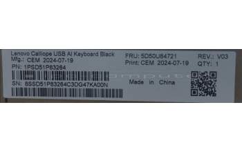 Lenovo 5D50U84721 AI Keyboard External,USB,French,Black