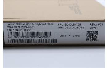 Lenovo 5D50U84728 AI Keyboard External,USB,Hungarian,Black