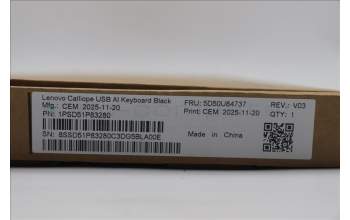 Lenovo 5D50U84737 AI Keyboard External,USB,Romanian,Black