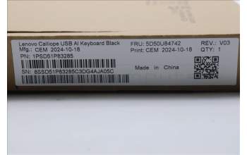 Lenovo 5D50U84742 AI Keyboard External,USB,Swedish/Finnish,Black