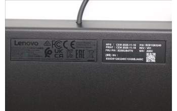 Lenovo 5D50U84770 AI Keyboard External, USB, Arabic/French, Black