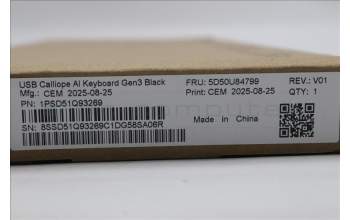 Lenovo 5D50U84799 AI Keyboard External, USB, Swedish/Finnish, Black