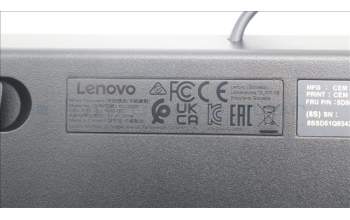 Lenovo 5D50U84854 Keyboard External, USB, Slovenian, Luna Grey