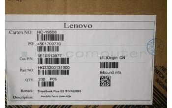 Lenovo 5F10S13977 Lüfter CPU Lüfter H 20WH FCN