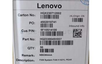 Lenovo 5F10S14100 Lüfter System Lüfter H 82YL PEAK