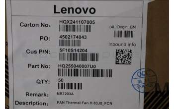 Lenovo 5F10S14204 Thermal Fan 83J0