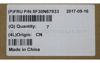 Lenovo 5F30N67933 FINGER_PRT FPModuleC 80X7 W/Calbe Silver