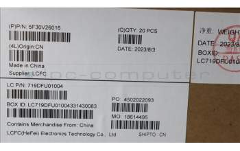 Lenovo 5F30V26016 FINGER_PRT FRU FPR MoC BK R FoP Syn-OMS