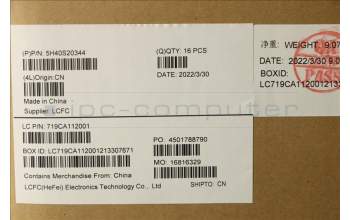 Lenovo 5H40S20344 HEATSINK Thermal module L 82JK FCN