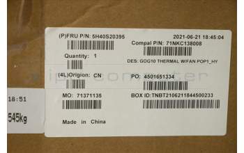 Lenovo 5H40S20395 HEATSINK Thermal module C 82K1 P1P1_HY