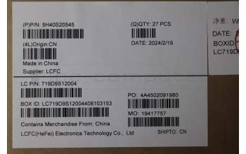 Lenovo 5H40S20545 Heatsink L 82RL TAISOL UMA