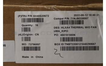 Lenovo 5H40S20672 Heatsink C 21DH UMA KIPO