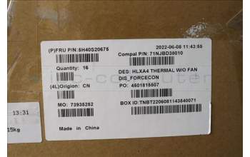 Lenovo 5H40S20675 Heatsink C 21DH DIS FCN