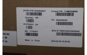 Lenovo 5H40S20831 Heatsink C 82XD U15 KIPO