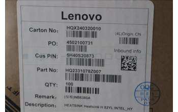 Lenovo 5H40S20873 Heatsink H 82YL INTEL_HY