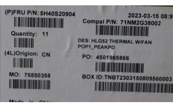 Lenovo 5H40S20904 Thermal Module 82SB_Peak RMB+