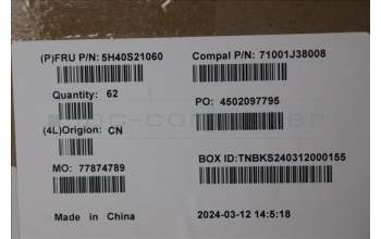 Lenovo 5H40S21060 Heatsink C 83G1 HUA