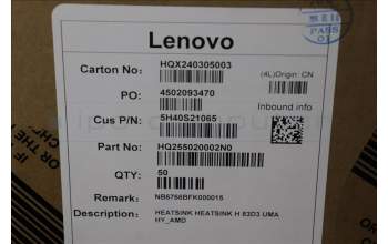 Lenovo 5H40S21065 HEATSINK H 83D3 UMA HY_AMD