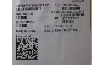 Lenovo 5H40S21135 Heatsink W 21MV KIPO RMB