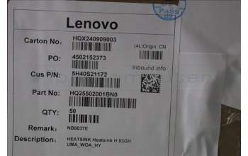 Lenovo 5H40S21172 Heatsink H 83GH UMA_WOA_HY