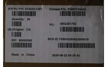 Lenovo 5H40S21357 Heatsink C 83SC HY