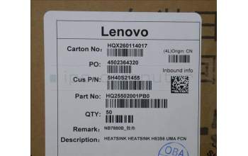 Lenovo 5H40S21455 HEATSINK H83S6 UMA FCN