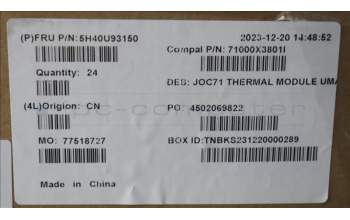 Lenovo 5H40U93150 UMA Thermal Module