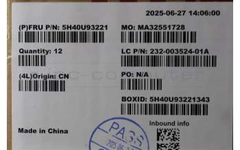 Lenovo 5H40U93221 FRU Thermal Module DIS HS