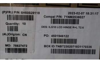 Lenovo 5H50S29118 Hinge R+L C 82XV T2.6