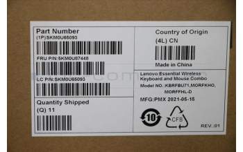 Lenovo 5KM0U87448 Keyboard_Mouse,2.4G,Italian,Grey