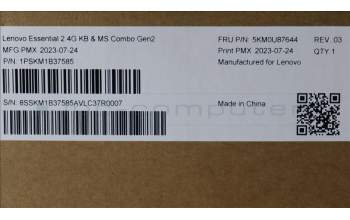 Lenovo 5KM0U87644 Keyboard_Mouse,Wireless,Dutch,Black