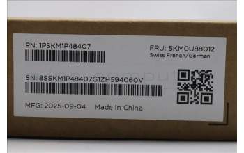 Lenovo 5KM0U88012 Keyboard_Mouse, 2.4G, Swiss French/German, Luna Grey, Black Wheel